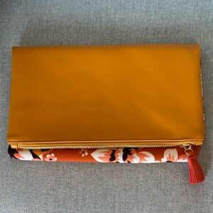 Rachel Pally Mustard and Floral Envelope Clutch NWOT